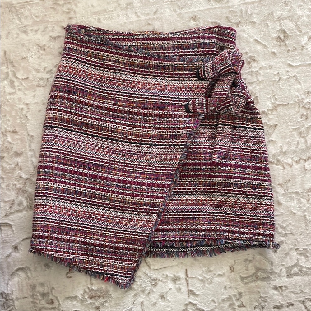 Halogen Asymmetrical Tweed Skirt